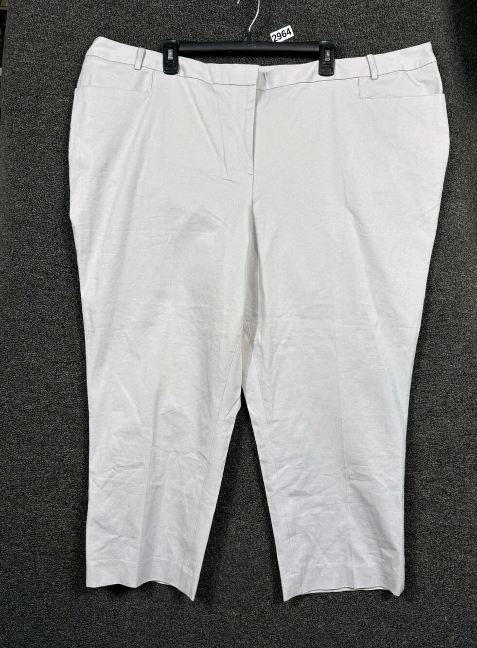 Lane Bryant The Lena Wide Leg Curvy Fit Trouser Womens Size 26 Beige Stretchy